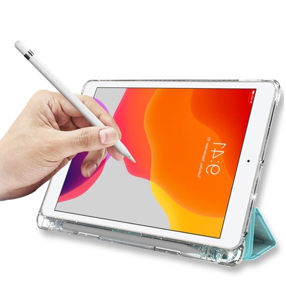 Pouzdro pro iPad 10.2 2019/2020/2021, Smartcase Hybrid, se slotem na stylus, Marble modré