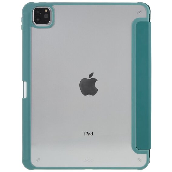 Pouzdro pro iPad Pro 11 2022 / 2021 / 2020 / 2018, Smartcase Hybrid, se slotem na stylus, tmavě zelené