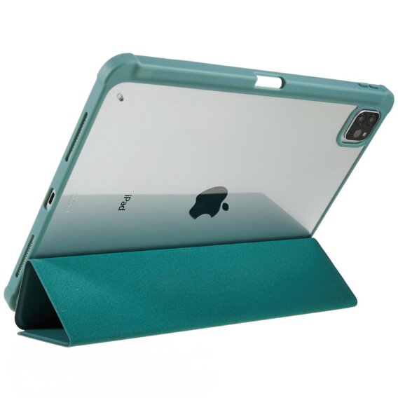 Pouzdro pro iPad Pro 11 2022 / 2021 / 2020 / 2018, Smartcase Hybrid, se slotem na stylus, tmavě zelené