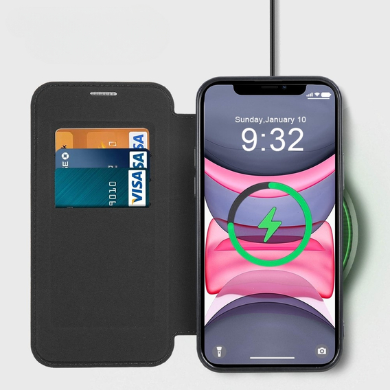 Pouzdro pro iPhone 11, FlipMag Secure wallet with RFID flap, pro MagSafe, černé