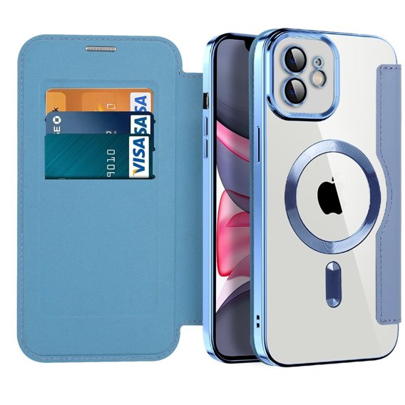 Pouzdro pro iPhone 11, FlipMag Secure wallet with RFID flap, pro MagSafe, modré