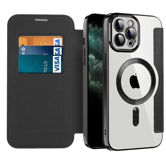 Pouzdro pro iPhone 11 Pro Max, FlipMag Secure wallet with RFID flap, pro MagSafe, černé