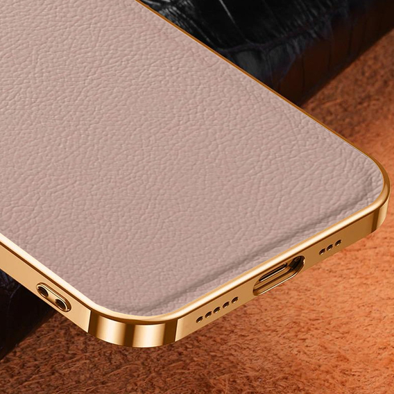 Pouzdro pro iPhone 13, Cowhide Leather, růžové