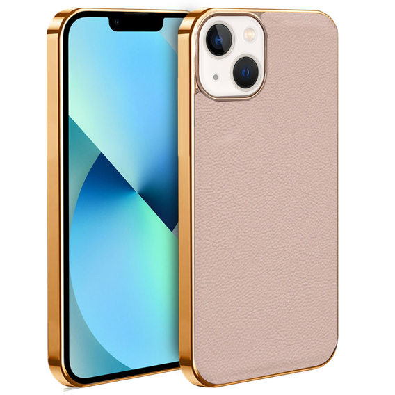 Pouzdro pro iPhone 13, Cowhide Leather, růžové