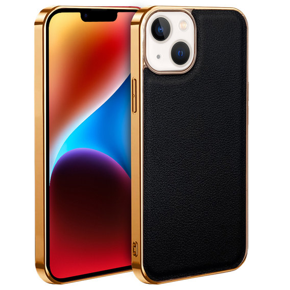 Pouzdro pro iPhone 14 Plus, Cowhide Leather, černé