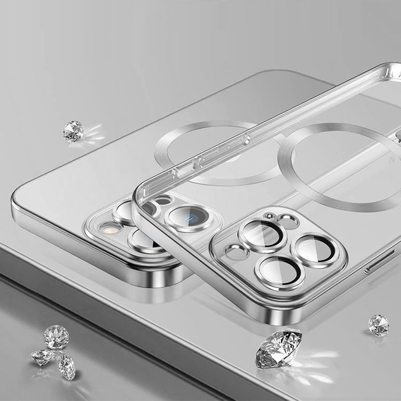 Pouzdro pro iPhone 14 Pro, MagSafe Hybrid, stříbrné