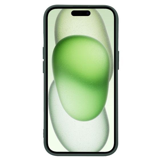 Pouzdro pro iPhone 15, Silicone Lite, tmavě zelené