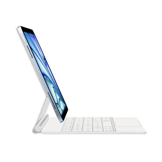 Pouzdro s klávesnicí pro iPad Air 11" 2024, Magnetic Keyboard Touchpad, bílé