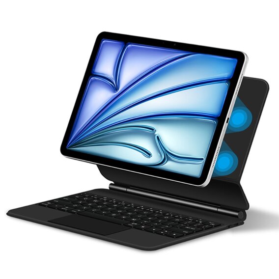 Pouzdro s klávesnicí pro iPad Air 11" 2024, Magnetic Keyboard Touchpad, černé