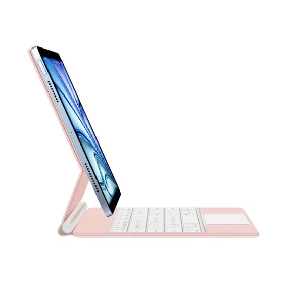 Pouzdro s klávesnicí pro iPad Air 11" 2024, Magnetic Keyboard Touchpad, růžové