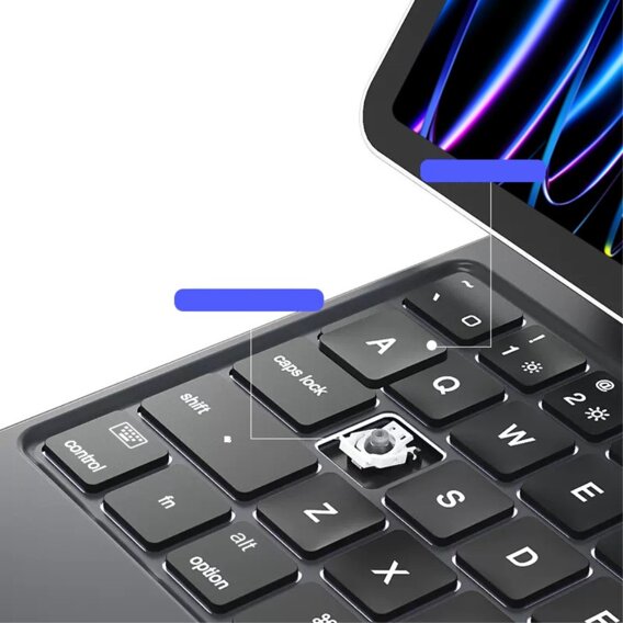 Pouzdro s klávesnicí pro iPad Pro 11" 2024, Magnetic Keyboard Touchpad, černé