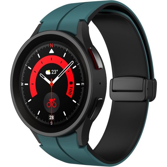 Silikonowy Pasek do Samsung Galaxy Watch 4 / 5 40/42/44/46/45MM PRO, Granatowy / Czerwony