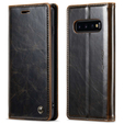 CASEME flipové pouzdro pro Samsung Galaxy S10+ Plus, Waxy Textured, káva