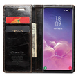 CASEME flipové pouzdro pro Samsung Galaxy S10+ Plus, Waxy Textured, káva