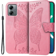 Klopové pouzdro pro Motorola Moto G14, Butterfly, růžové 