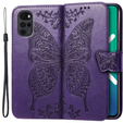 Klopové pouzdro pro Motorola Moto G22, Butterfly, fialové