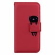 Klopové pouzdro pro Motorola Moto G22, Wallet Cat, červené