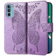 Klopové pouzdro pro Motorola Moto G52 / G82 5G, Butterfly, fialové