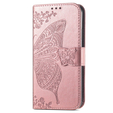 Klopové pouzdro pro Oppo A58 4G, Butterfly, růžové rose gold