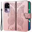 Klopové pouzdro pro Oppo Reno 10 / 10 Pro, Butterfly, růžové rose gold