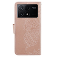 Klopové pouzdro pro Realme 12 Pro 5G / 12 Pro+ 5G, Butterfly, růžové rose gold