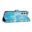 Klopové pouzdro pro Samsung Galaxy A05s, Wallet, Blue Gold Butterflies, modré