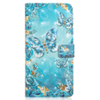 Klopové pouzdro pro Samsung Galaxy A05s, Wallet, Blue Gold Butterflies, modré