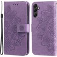 Klopové pouzdro pro Samsung Galaxy A14 4G/5G, Mandala Flower, fialové