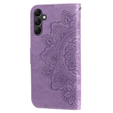 Klopové pouzdro pro Samsung Galaxy A14 4G/5G, Mandala Flower, fialové