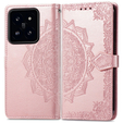 Klopové pouzdro pro Xiaomi 14T Pro, Mandala, růžové rose gold