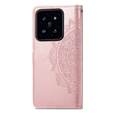 Klopové pouzdro pro Xiaomi 14T Pro, Mandala, růžové rose gold