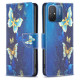 Klopové pouzdro pro Xiaomi Redmi 12C, Wallet, butterfly, modré