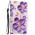 Klopové pouzdro pro Xiaomi Redmi 13C / Poco C65, Wallet, Painted Flowers, fialový