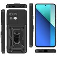 Pancéřové pouzdro pro Samsung Galaxy A55 5G, pancéřový kroužek Slide Ring, černé + 9H sklo