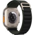 Pasek nylonowy do Apple Watch 1/2/3/4/5/6/7/8/SE/ULTRA 42/44/45/49 MM, Czarny / Zielony