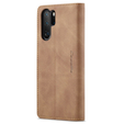 Pouzdro CASEME pro Huawei P30 Pro, Leather Wallet Case, hnědé