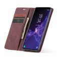 Pouzdro CASEME pro Samsung Galaxy S9 Plus, Leather Wallet Case, kaštanové