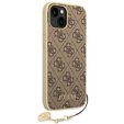 Pouzdro GUESS pro iPhone 14, 4G Charms Collection Hardcase, hnědé