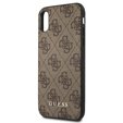 Pouzdro GUESS pro iPhone XS Max 4G Metal Gold Logo, hnědé