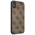 Pouzdro GUESS pro iPhone XS Max 4G Metal Gold Logo, hnědé