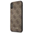 Pouzdro GUESS pro iPhone XS Max 4G Metal Gold Logo, hnědé