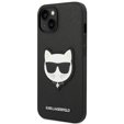 Pouzdro Karl Lagerfeld pro iPhone 14, Saffiano Choupette Head Patch, černé