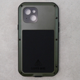 Pouzdro Love Mei pro iPhone 13 mini, armored with glass, zelené / černé