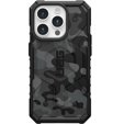 Pouzdro Urban Armor Gear pro iPhone 15 Pro, Pathfinder MagSafe Camo, černé