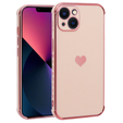 Pouzdro pro Apple iPhone 13, Electro heart, růžové rose gold