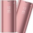 Pouzdro pro LG Velvet, Clear View, růžové rose gold