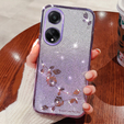 Pouzdro pro Oppo A78 4G, Glitter Flower, fialové