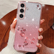 Pouzdro pro Samsung Galaxy A05s 4G, Glitter Flower, růžové rose gold