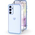 Pouzdro pro Samsung Galaxy A35 5G, Electro heart, modré + Full Glue Ceramic Glass