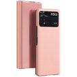 Pouzdro pro Xiaomi Poco M4 Pro 4G, Clear View, růžové rose gold